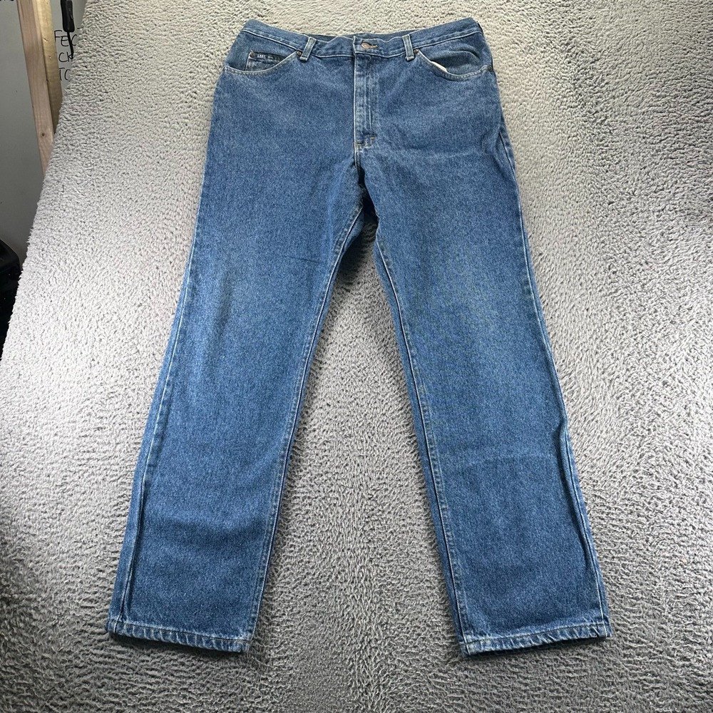Vintage Lee Jeans Mens 38x32 Mens Blue Denim Cotton Straight Leg Faded Workwear